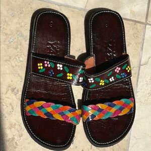 Hand made leather Colorful Braided Women's Sandals size 9​